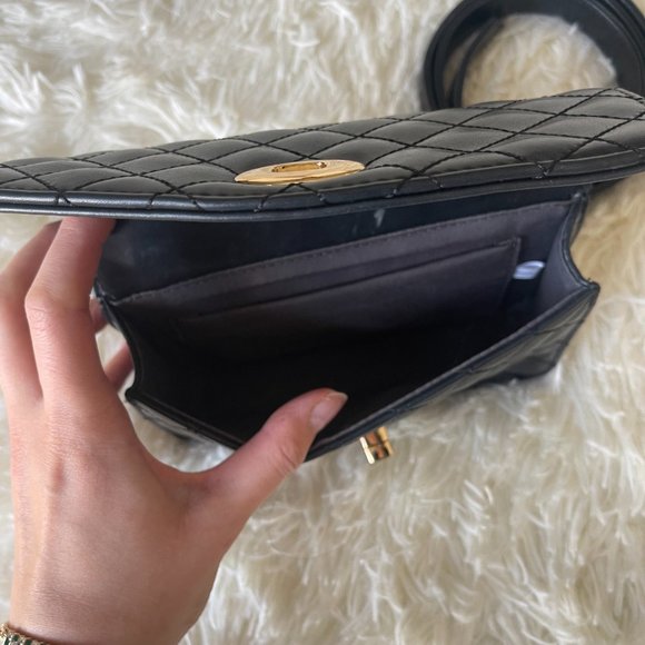 Stylenanda Black Quilted Waist Bag - Picture 2 of 4